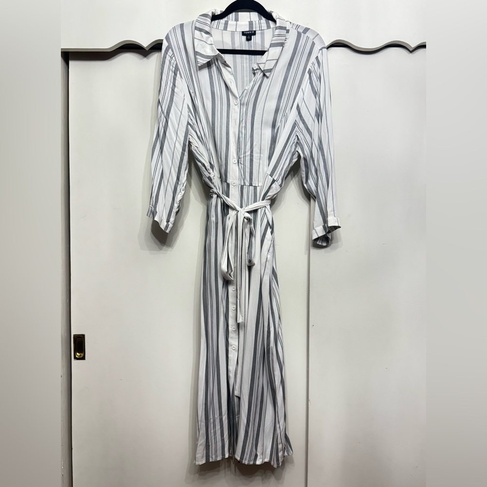Torrid Plus Size Striped Button-Down Shirt Dress